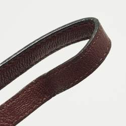 Pre Owned حقيبة يد علوية ميو ميو غطاء دفع قفل جلدي مادراس عنابي