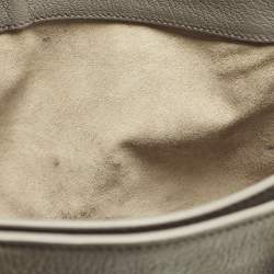 مملوكة مسبقًا Miu Miu Pushlock Grey Madras Leather Tote