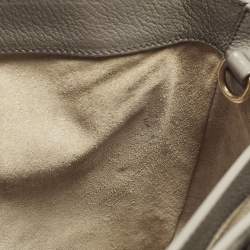 مملوكة مسبقًا Miu Miu Pushlock Grey Madras Leather Tote