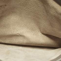 مملوكة مسبقًا Miu Miu Pushlock Grey Madras Leather Tote