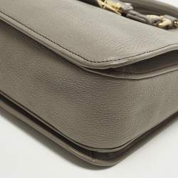 مملوكة مسبقًا Miu Miu Pushlock Grey Madras Leather Tote