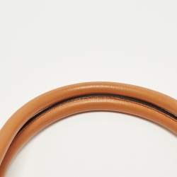 Pre Owned Miu Miu Orange Leather Open Shopper Tote