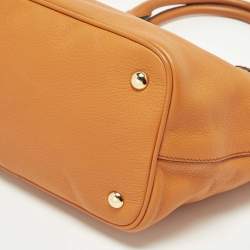 Pre Owned Miu Miu Orange Leather Open Shopper Tote