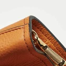 Pre Owned Miu Miu Orange Leather Open Shopper Tote