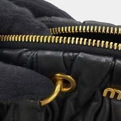 Pre Owned حقيبة يد ميوميو ماتيلاسيه بطريقتين جلد أسود