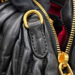 Pre Owned حقيبة يد ميوميو ماتيلاسيه بطريقتين جلد أسود