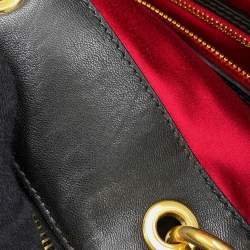 Pre Owned حقيبة يد ميوميو ماتيلاسيه  بطريقتين جلد أسود