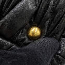 Pre Owned حقيبة يد ميوميو ماتيلاسيه بطريقتين جلد أسود