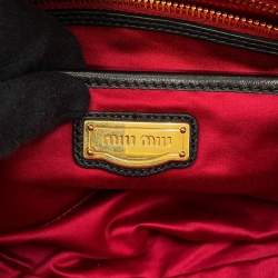 Pre Owned حقيبة يد ميوميو ماتيلاسيه بطريقتين جلد أسود