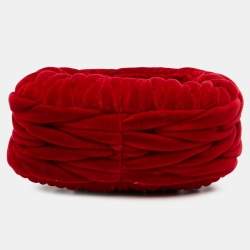 Pre Owned Miu Miu Red Mini Matelasse Velvet Wander Bag