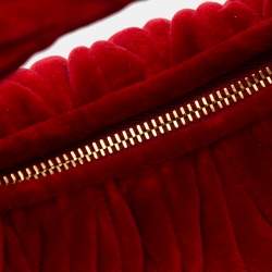 Pre Owned Miu Miu Red Mini Matelasse Velvet Wander Bag