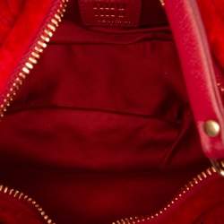 Pre Owned Miu Miu Red Mini Matelasse Velvet Wander Bag