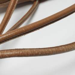 Pre Owned Miu Miu Brown Leather Vintage Zip Tote