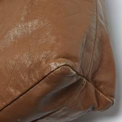 Pre Owned Miu Miu Brown Leather Vintage Zip Tote