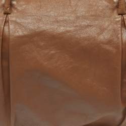 Pre Owned Miu Miu Brown Leather Vintage Zip Tote