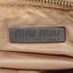 Pre Owned Miu Miu Brown Leather Vintage Zip Tote