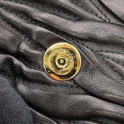 مملوكة مسبقًا Miumiu Matelasse 2Way Clutch Bag Black Leather