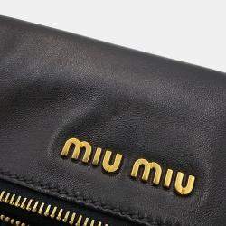 مملوكة مسبقًا Miumiu Matelasse 2Way Clutch Bag Black Leather