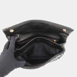 مملوكة مسبقًا Miumiu Matelasse 2Way Clutch Bag Black Leather