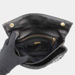مملوكة مسبقًا Miumiu Matelasse 2Way Clutch Bag Black Leather