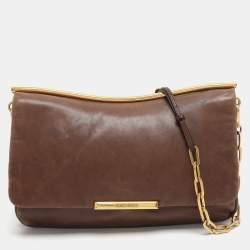 Pre Owned Miu Miu Frame Brown Leather Shoulder Bag