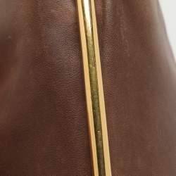 Pre Owned Miu Miu Frame Brown Leather Shoulder Bag