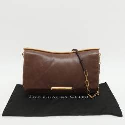 Pre Owned Miu Miu Frame Brown Leather Shoulder Bag