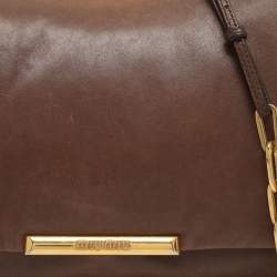 Pre Owned Miu Miu Frame Brown Leather Shoulder Bag