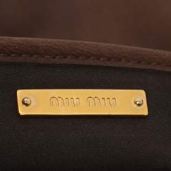Pre Owned Miu Miu Frame Brown Leather Shoulder Bag
