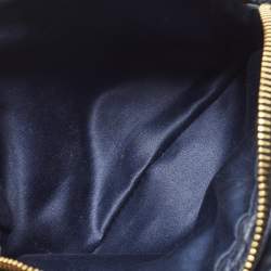 Pre Owned Miu Miu Navy Double Zip Navy Blue Matelassé Leather Crossbody Bag
