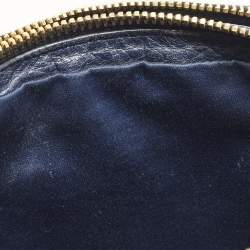 Pre Owned Miu Miu Navy Double Zip Navy Blue Matelassé Leather Crossbody Bag