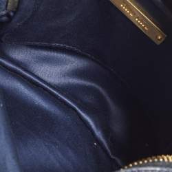 Pre Owned Miu Miu Navy Double Zip Navy Blue Matelassé Leather Crossbody Bag