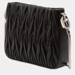 Pre Owned Miu Miu Black Nappa Matelasse Sassy Shoulder Bag