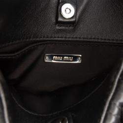 Pre Owned Miu Miu Black Nappa Matelasse Sassy Shoulder Bag