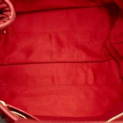 Pre Owned Miu Miu Snap Top Red Matelassé Leather Tote