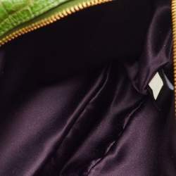 Pre Owned Miu Miu Green Croc Embossed Patent Leather Crossbody Bag