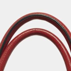 Pre Owned Miu Miu Red Signature Jacquard and Leather Tote