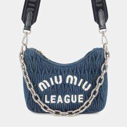 مملوكة مسبقًا Miumiu Matelasse 2-Way Bag Blue Denim