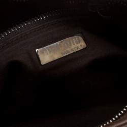 Miu Miu Brown Leather Windowpane Shell embellished Crossbody Bag