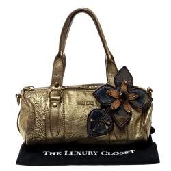 Miu Miu Gold Leather Shoulder Bag