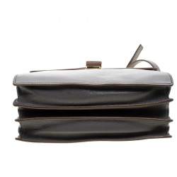 Pre Owned Miu Miu Grey/Brown Madras Leather Shoulder Bag