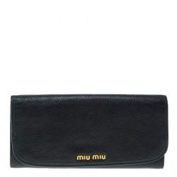 Miu Miu Black Leather Continental Wallet
