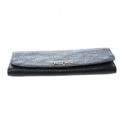 Miu Miu Black Leather Continental Wallet
