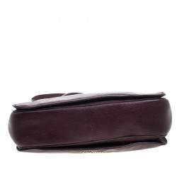 Pre Owned Miu Miu Burgundy Leather Madras Executive Tote