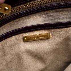 Pre Owned Miu Miu Burgundy Leather Madras Executive Tote