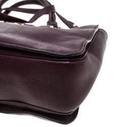 Pre Owned Miu Miu Burgundy Leather Madras Executive Tote