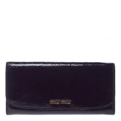 Miu Miu Purple Patent Leather Continental Wallet