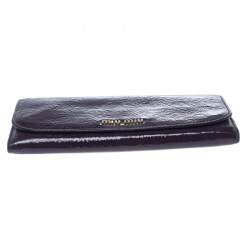 Miu Miu Purple Patent Leather Continental Wallet