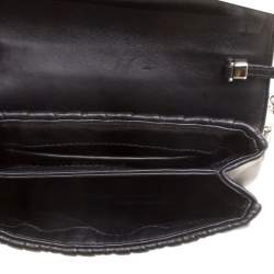 Pre Owned Miu Miu Black Leather and Snakeskin Crystal Clutch 