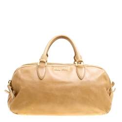 Miu Miu Light Brown Leather Satchel
